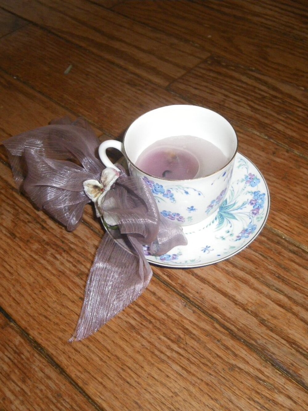Vintage Small Teacup & Saucer Candleholder